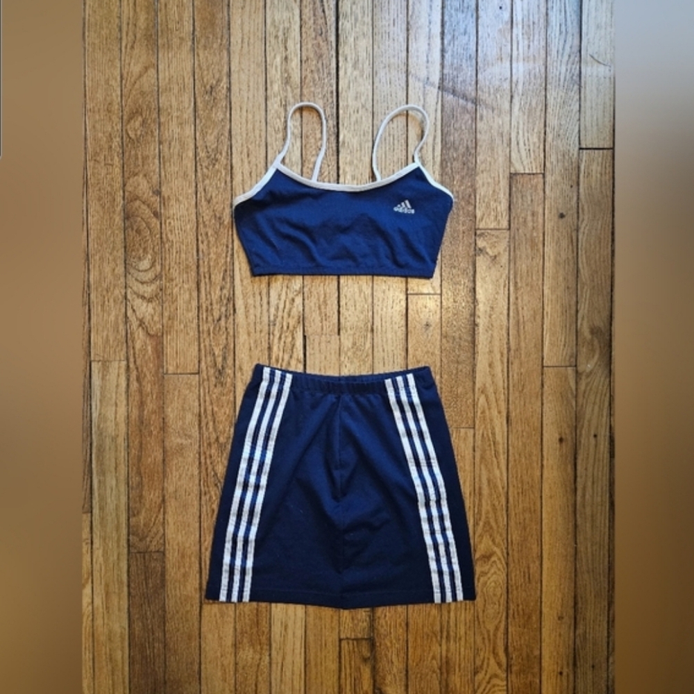 Adidas Dark Blue Apparel with White Label